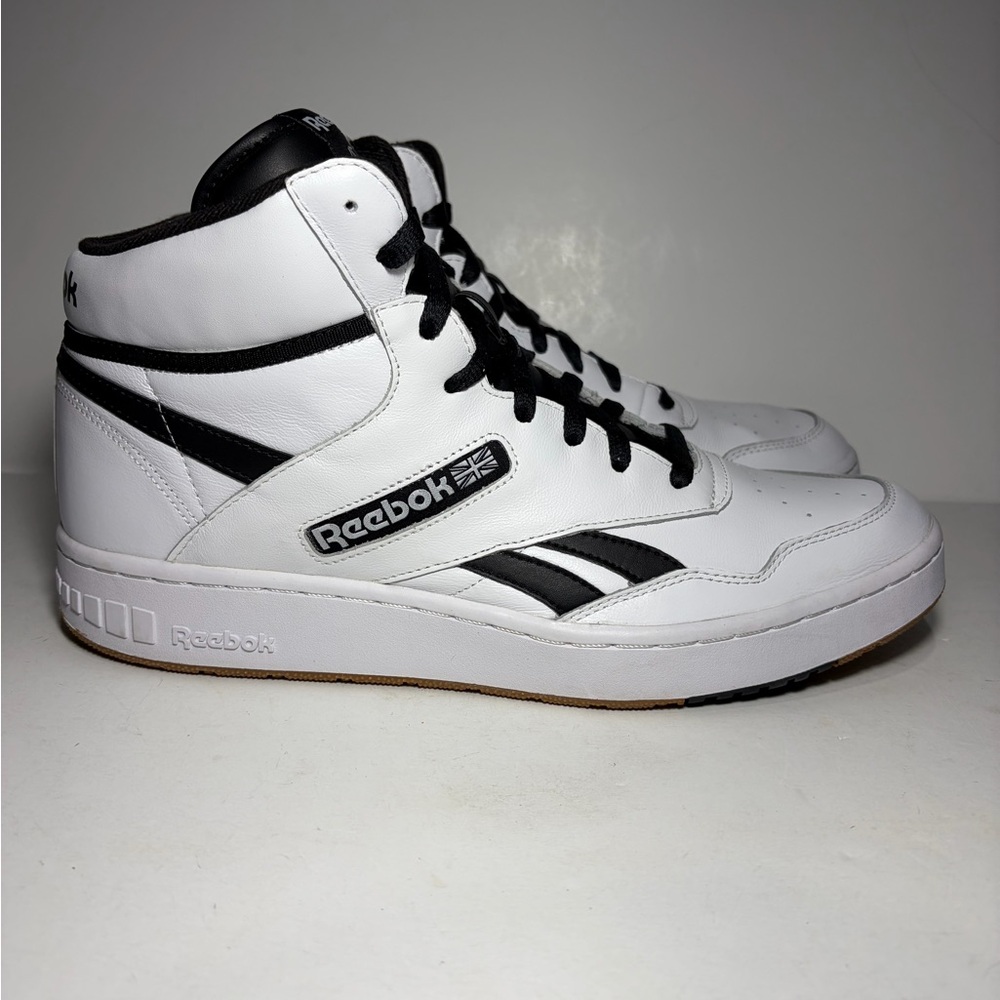 Reebok BB4600 Classic Mid-Top Men US 12 White/Black Gum Soles Sneakers EH2135